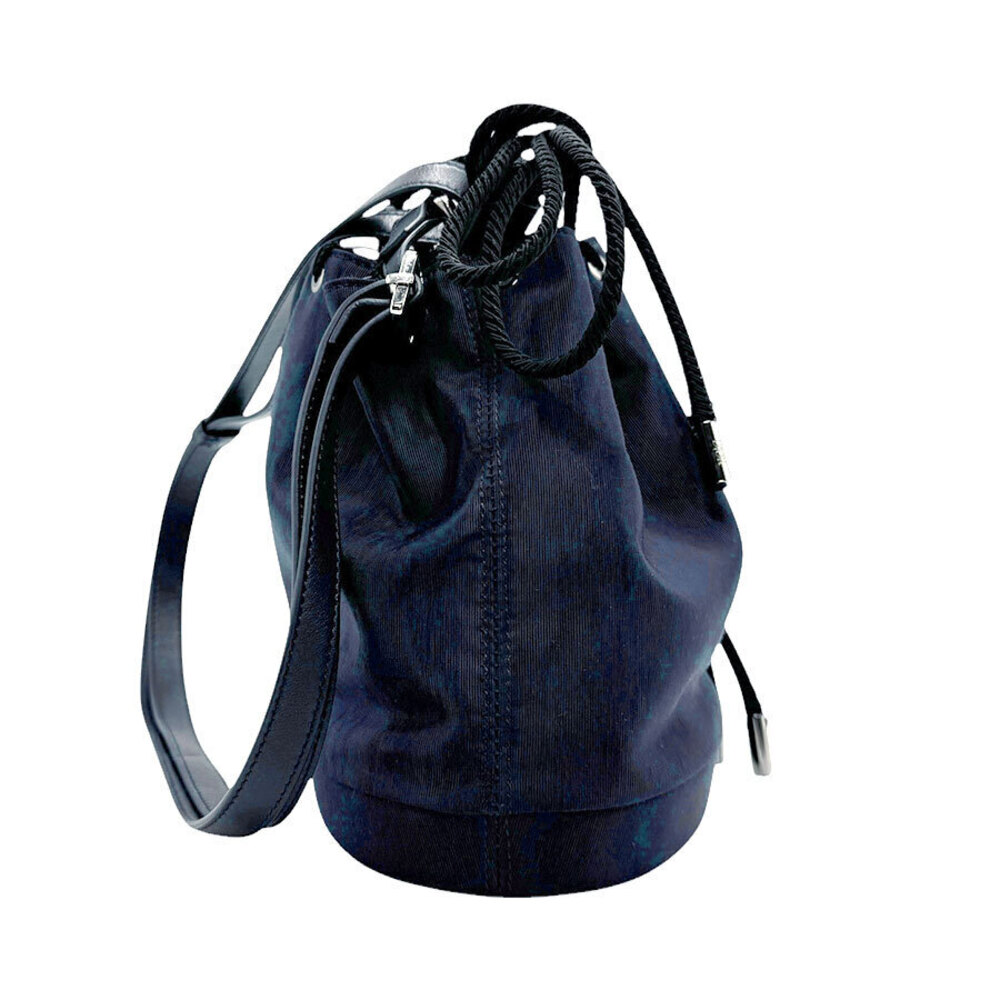 Dior shoulder Christian Blue Navy bag leather Blue